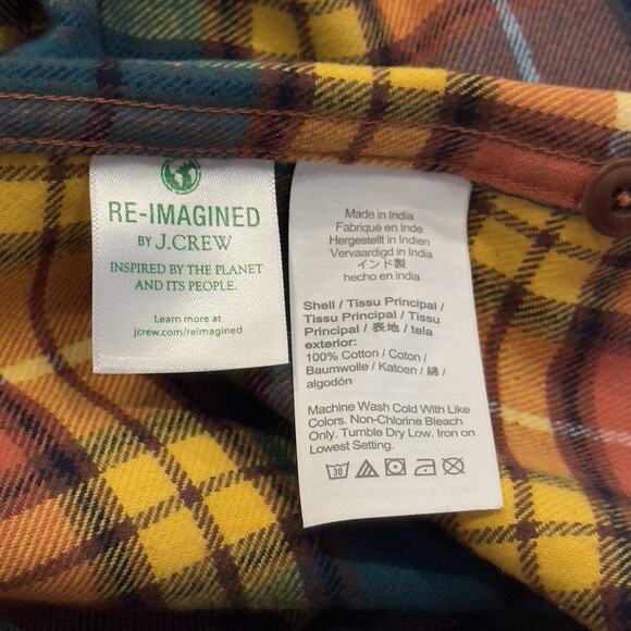 J.Crew Men’s Mid-Weight Double Brushed Flannel Shirt in Multicolor Size L - Picture 6 of 7